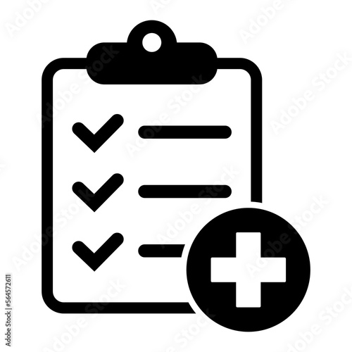 Health care icon, diagnosis cross sign, medical clipboard vector icon.