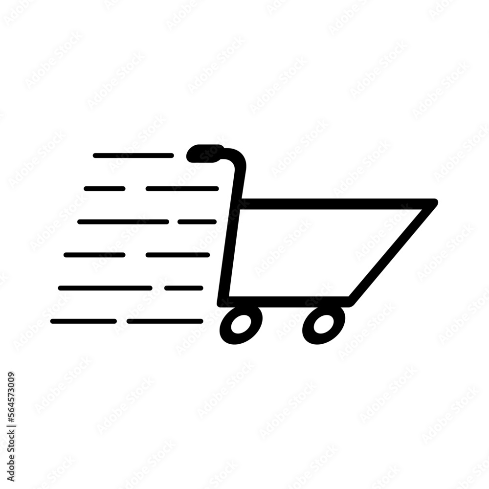 trolley icon in trendy flat design