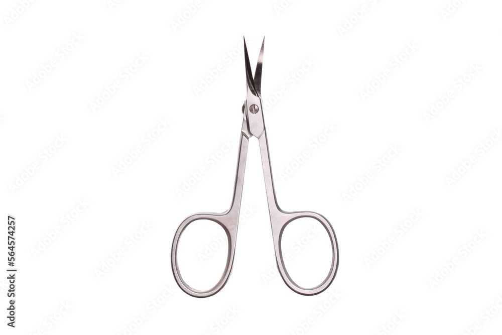 metal manicure scissors isolated on white background metal manicure scissors isolated on white background