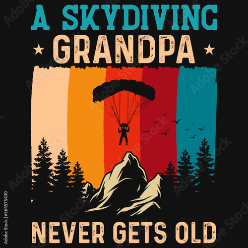 Skydiving grandpa tshirt design