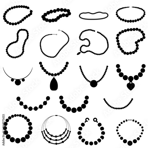 Pearl icon vector set. Necklace illustration sign collection. jewel symbol. Gem logo.