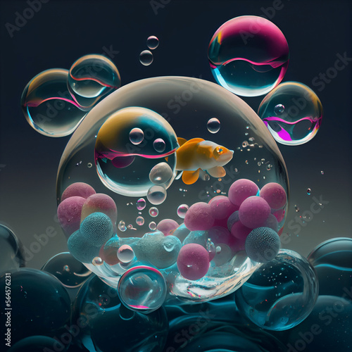 Balls and bubbles colourful background