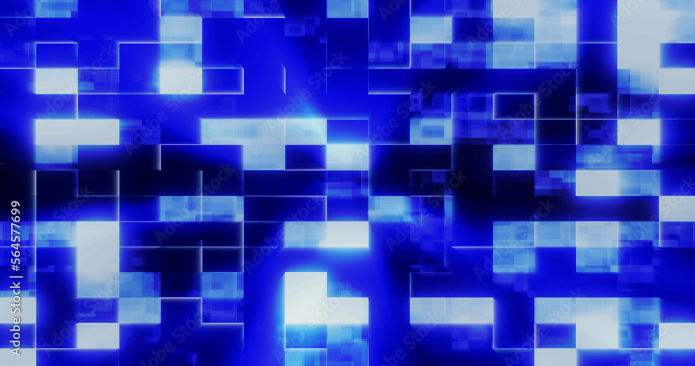 Abstract background of blue shiny mirror iridescent squares and rectangles digital hi-tech Abstract background of blue shiny mirror iridescent squares and rectangles digital hi-tech