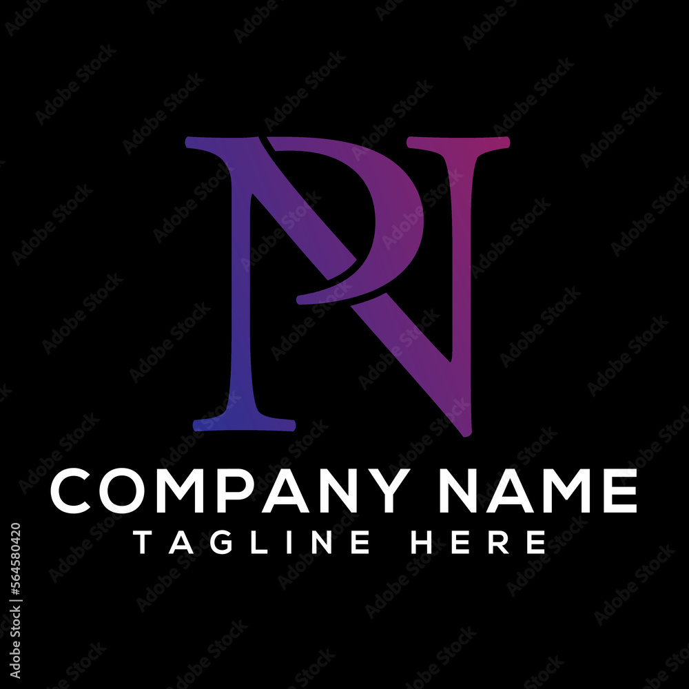 Pn letter initial logo design. Pn letter initial logo design.