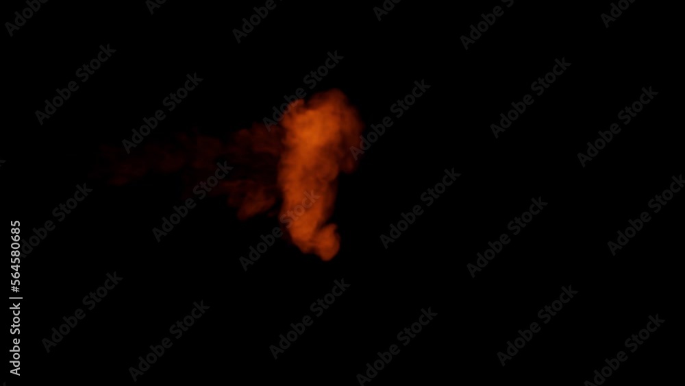 fire bang as from bomb or missile from the side of screen, isolated fire bang as from bomb or missile from the side of screen, isolated