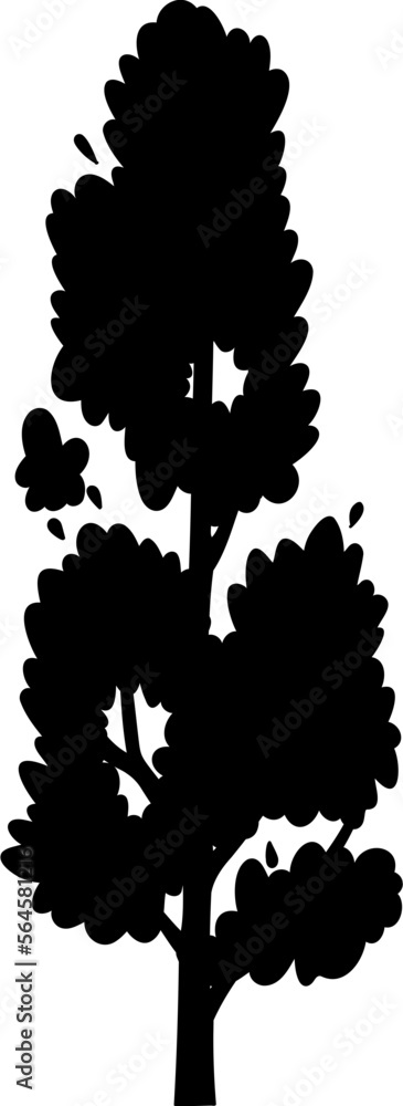 Fototapeta premium decoration side view of tree illustration.