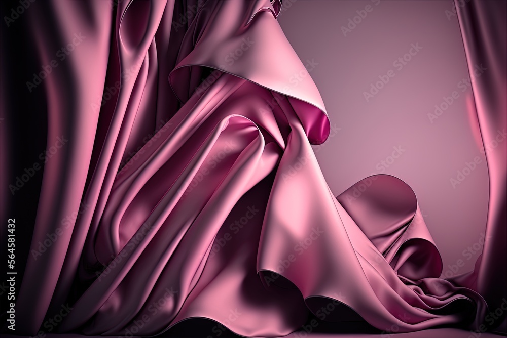 beautiful Pink Satin Fabric with an Elegant Flying Look. a purely ...