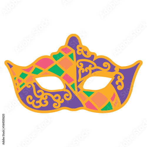 Mardi Gras carnival mask with lace is a simple vector illustration for the design of a postcard