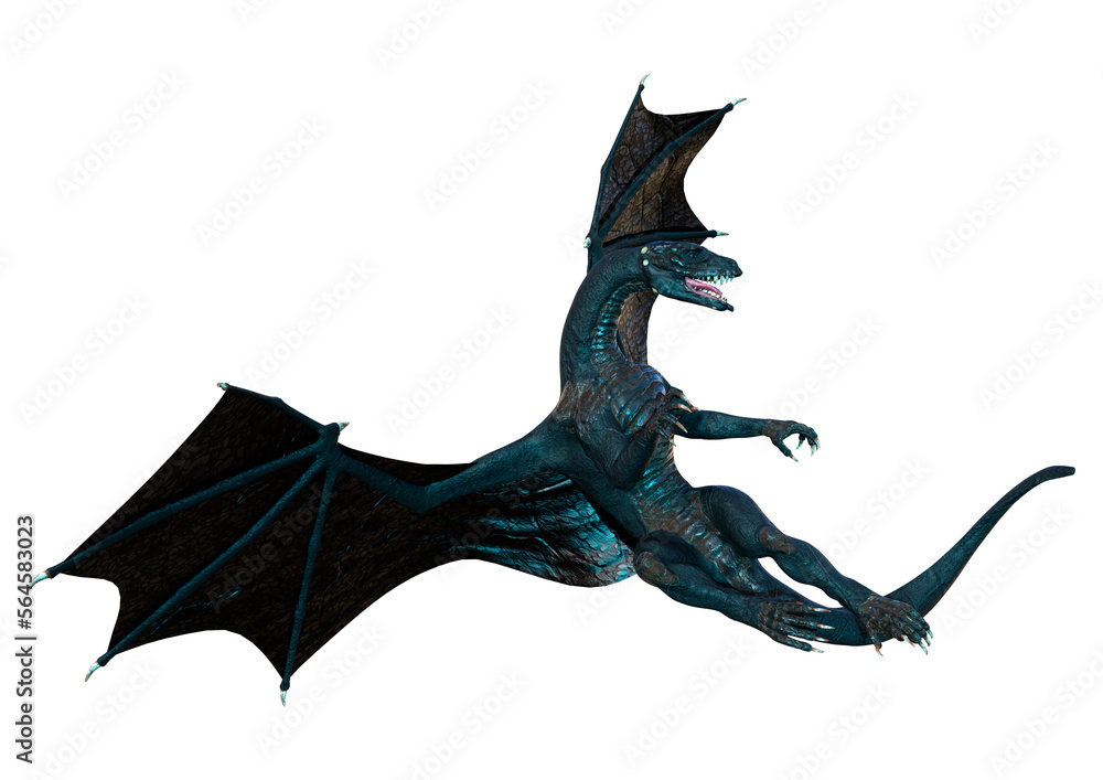 Fototapeta premium 3D Rendering Fairy Tale Dragon on White