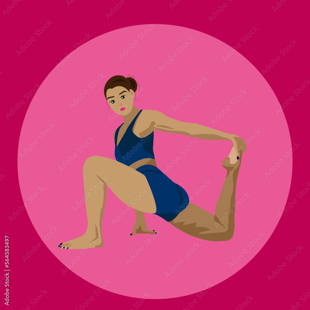 The girl performs the lizard exercise. The girl performs the lizard exercise.