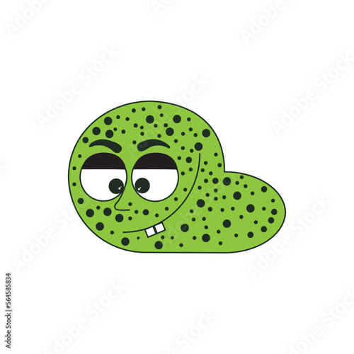 cartoon style Illustration of a slug 