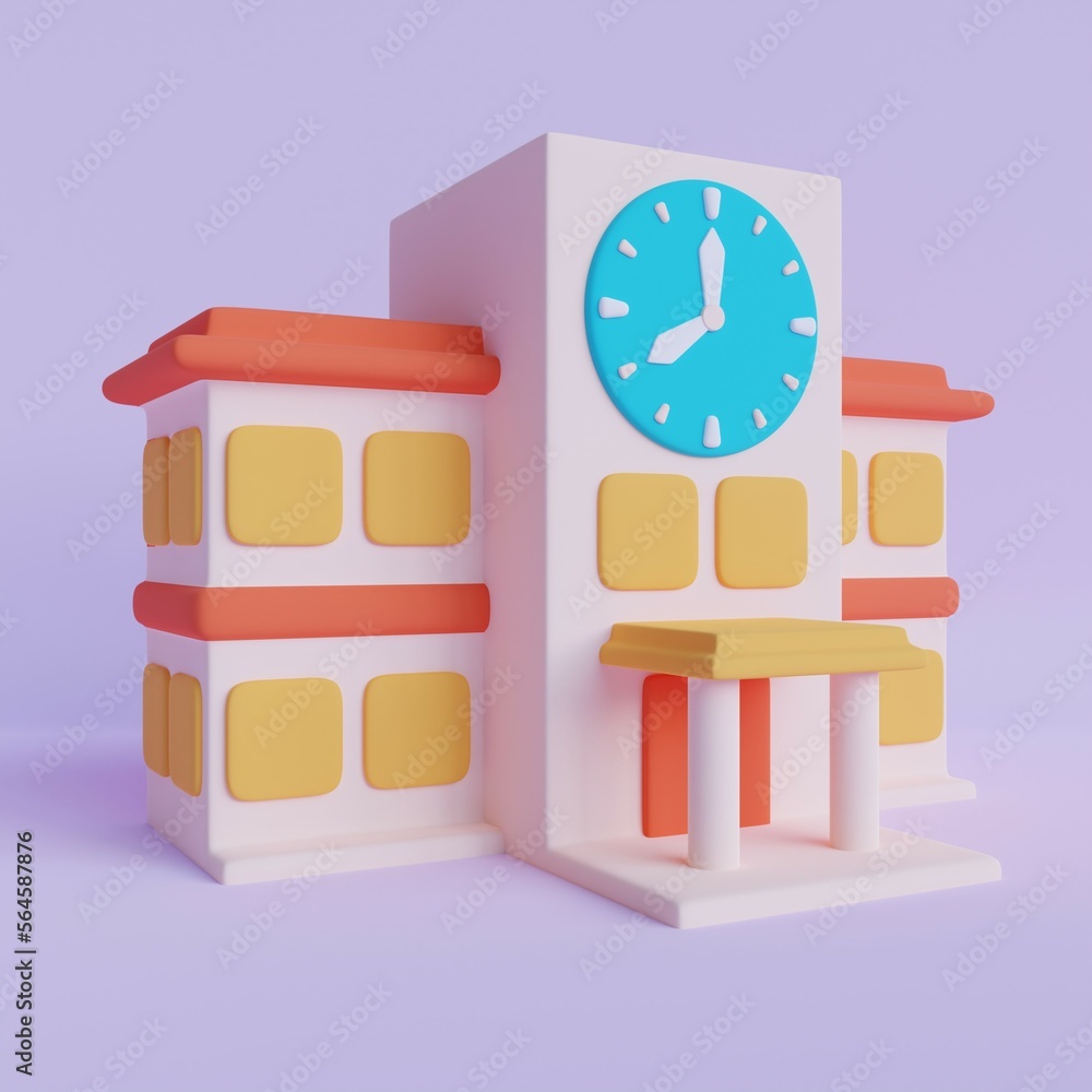 Obraz premium 3d Rendering, school building Illustration