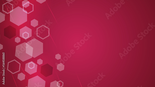 Pink hexagonal illustration, which consist of hexagon. Geometric background in simple style with gradient.