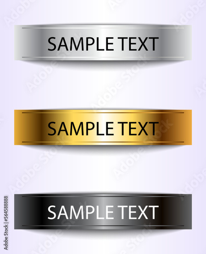 elegant metal label set / vector illustration