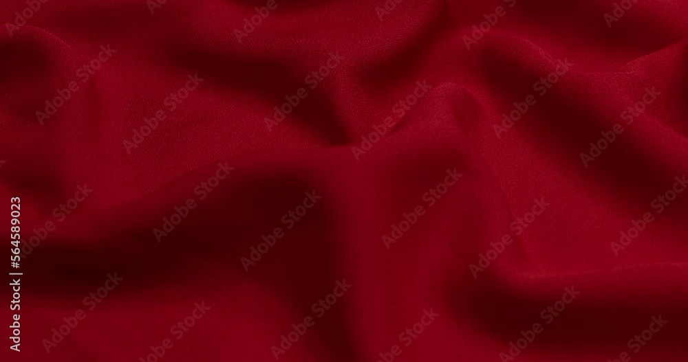 Red fabric background. Red cloth waves background texture. Red fabric cloth textile material. Red fabric background. Red cloth waves background texture. Red fabric cloth textile material.