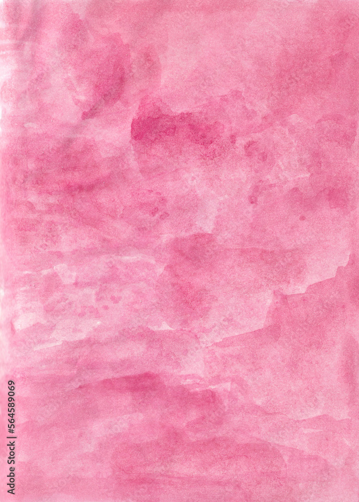 Watercolor painting abstract background or viva magenta color abstract watercolor texture backdrop on paper. Valentine or love concept, card and poster. copy space. Hand painted texture style.vertical