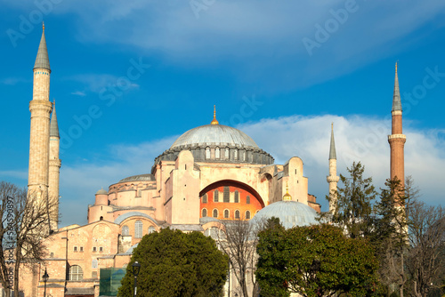 Hagia Sophia in Istanbul. The world famous monument of Byzantine architecture. Turkey.