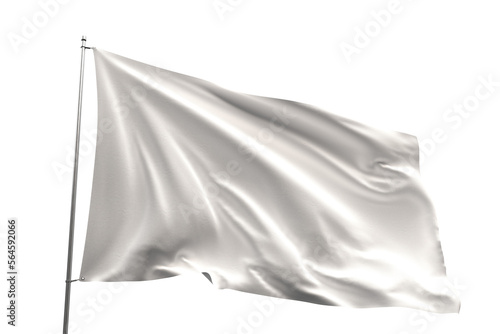 Waving flag mockup on transparent background, PNG file