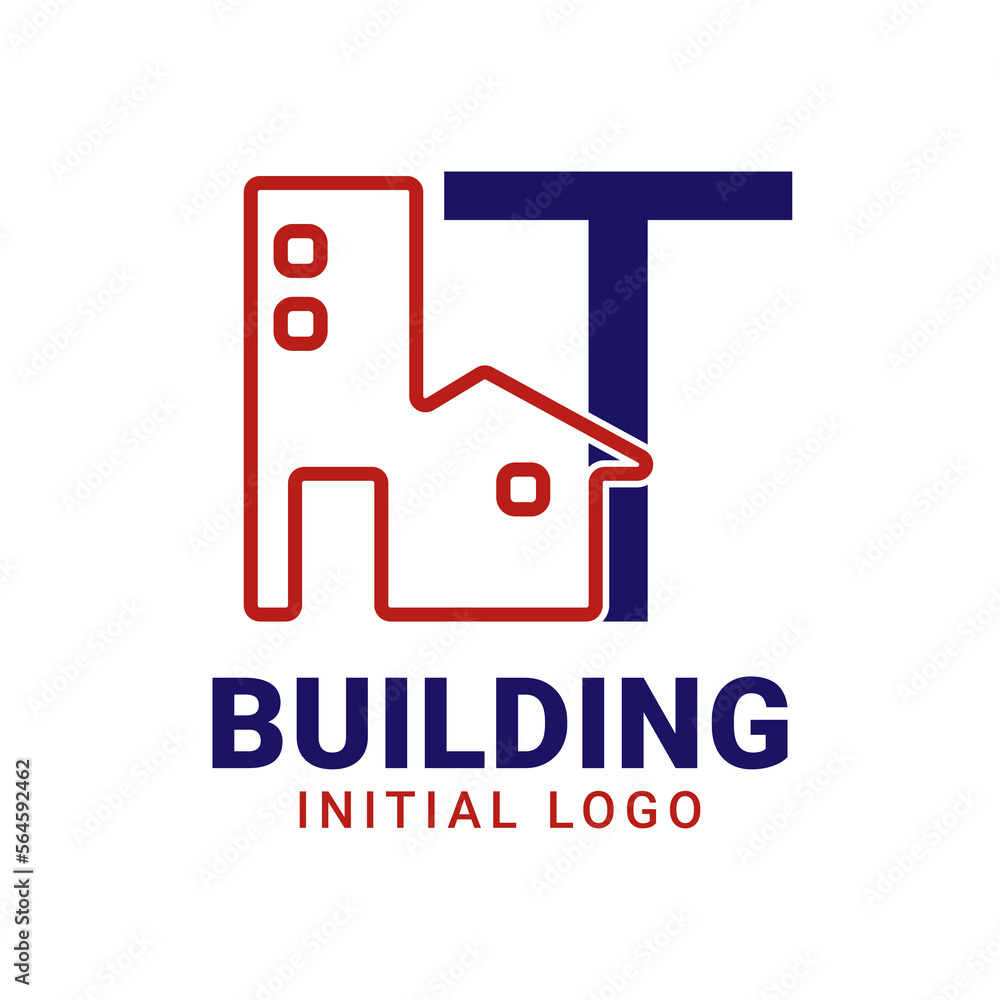 letter T building initial vector logo design letter T building initial vector logo design