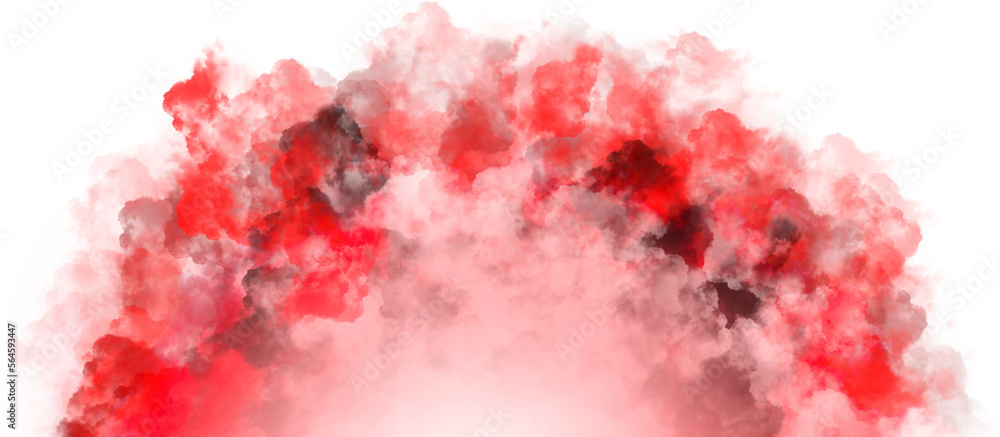 Fototapeta premium Realistic red white black smoke clouds