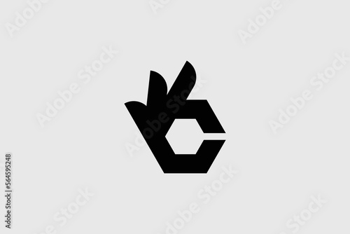 Creative and professional wow hand logo design template on white background