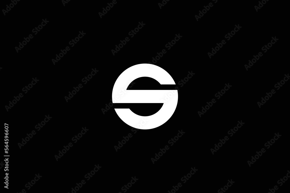 Creative minimal style professional initial letter s logo design template on black background Creative minimal style professional initial letter s logo design template on black background