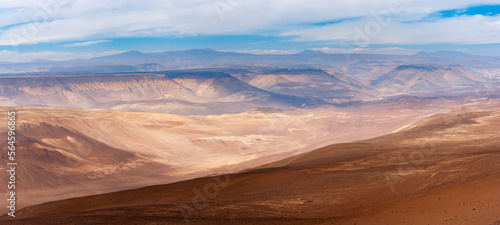 Panorama of the desolate and barren atacama desert  Chile