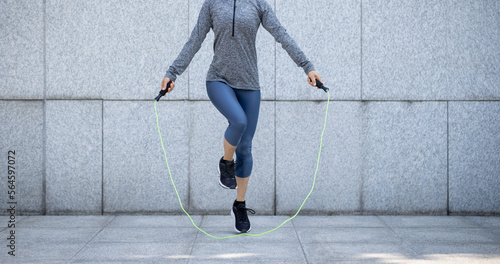 Canvas Print Fitness sports woman running up stairs in city