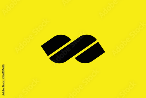 Minimal and creative infinity mark logo template on yellow Background