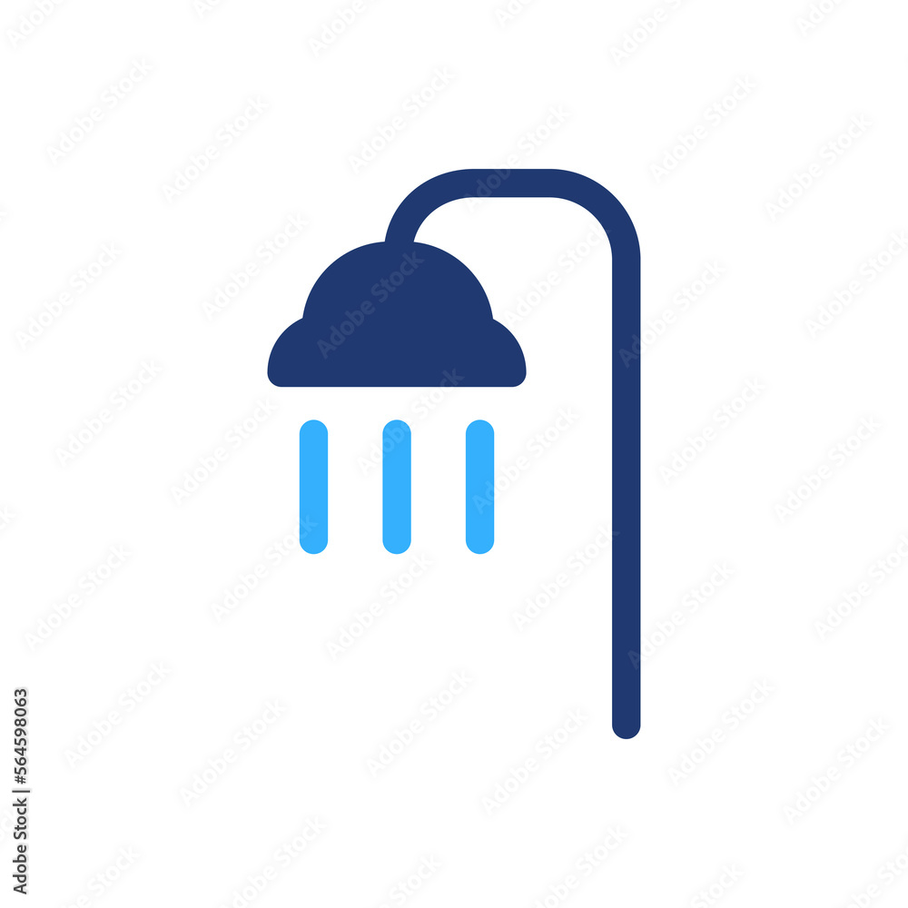 Shower Silhouette Icon. Bath Sign Color Pictogram. Water Shower Symbol of Bathroom Icon. Isolated Vector Illustration Shower Silhouette Icon. Bath Sign Color Pictogram. Water Shower Symbol of Bathroom Icon. Isolated Vector Illustration