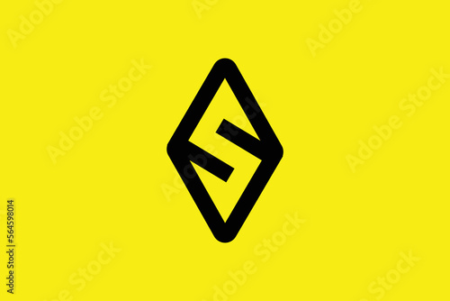 Minimal and creative initial letter S logo template on yellow Background