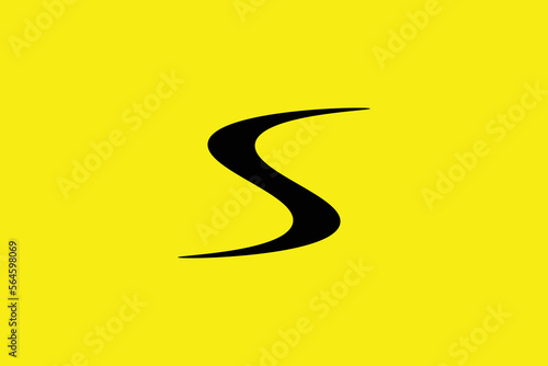 Minimal and creative initial letter S mark logo template on yellow Background