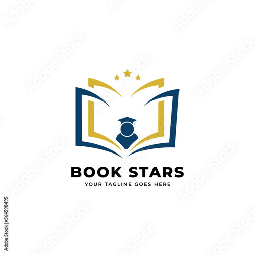 Graduation student education logo icon design, vector illustration.