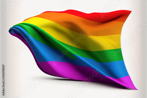 lesbian flag white background. LGBT concept, flags moving. Ai generated art