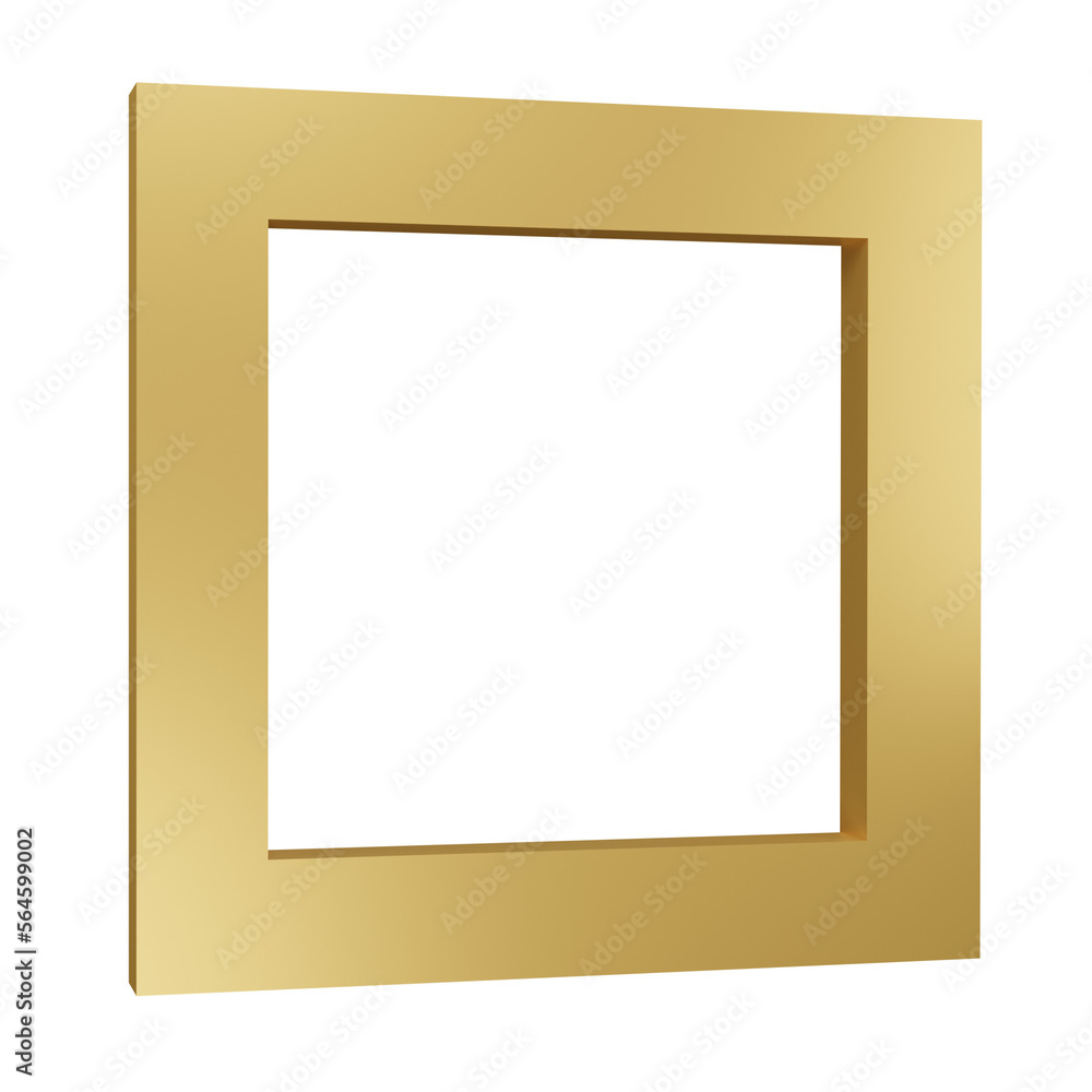 3D gold picture frame isolated on transparent background PNG file format. 3D gold picture frame isolated on transparent background PNG file format.