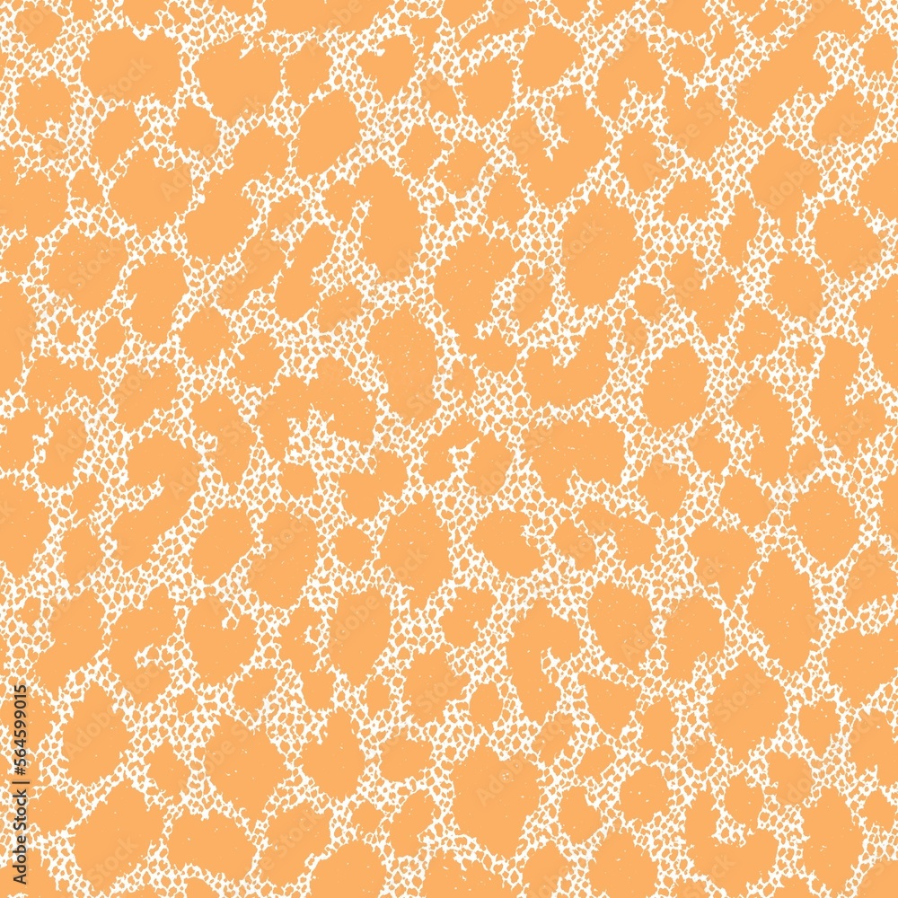 Powtarzalny wzór skóry żyrafy, pomarańczowy. - obrazy, fototapety, plakaty 