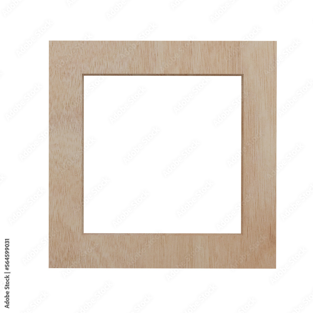 3D wood picture frame isolated on transparent background PNG file format. 3D wood picture frame isolated on transparent background PNG file format.