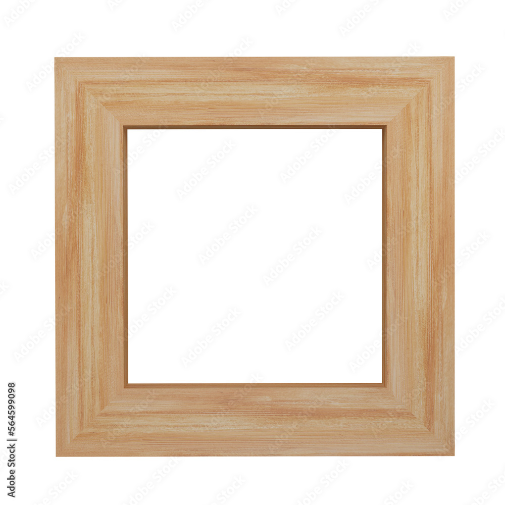 3D wood picture frame isolated on transparent background PNG file format. 3D wood picture frame isolated on transparent background PNG file format.