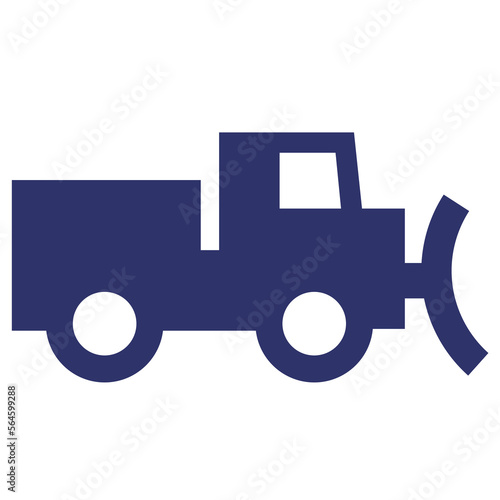 snowplow truck on white icon