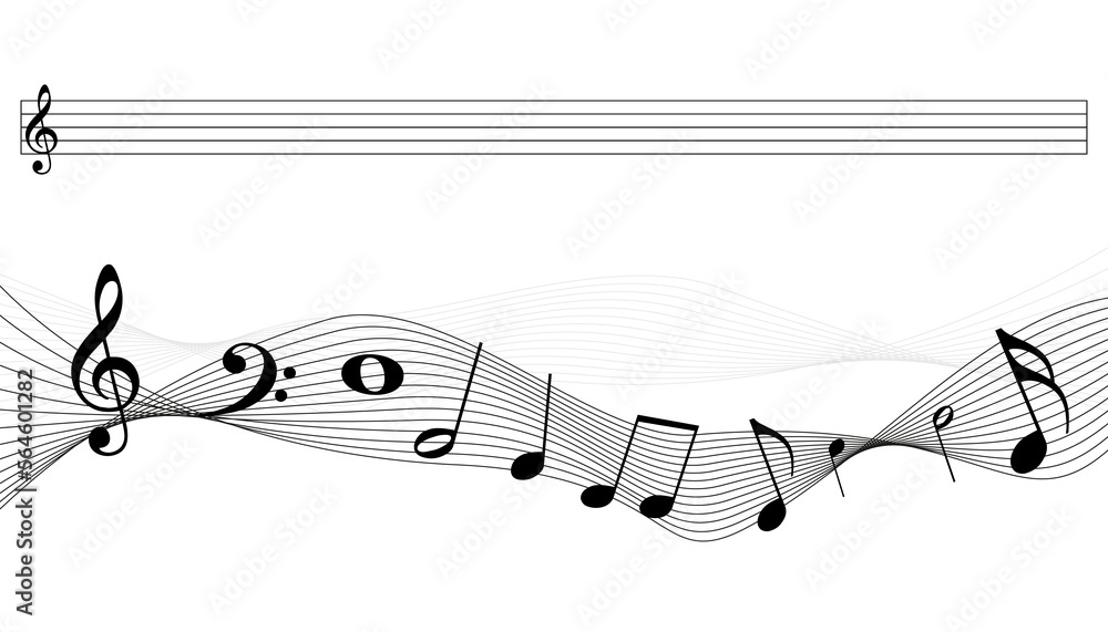 Black Isolated Music Notes Background Illustration Stock Illustration