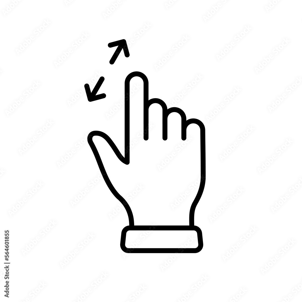 Zoom Gesture, Hand Finger Swipe Up and Down Line Icon. Enlarge Screen, Rotate on Screen Linear Pictogram. Gesture Slide Up and Down Outline Icon. Editable Stroke. Isolated Vector Illustration Zoom Gesture, Hand Finger Swipe Up and Down Line Icon. Enlarge Screen, Rotate on Screen Linear Pictogram. Gesture Slide Up and Down Outline Icon. Editable Stroke. Isolated Vector Illustration