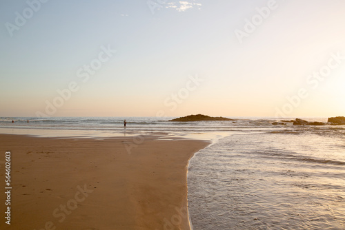 Fishing at Dusk on Odeceixe Beach  Algarve  Portugal