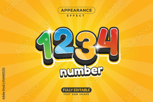 Editable Vector Text Effect Number For Branding, Mockup, Social Media Banner, Cover, Book, Games, Title