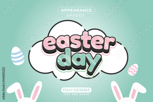 Editable Vector Text Effect Easter Day Title Name For Branding, Mockup, Social Media Banner, Cover, Book, Games,