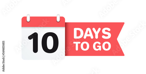 Ten Days To Go Calendar Icon