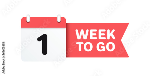 One Week To Go Calendar Icon