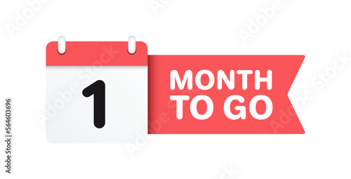 One Month To Go Calendar Icon