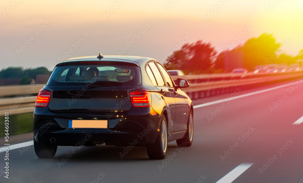 Fototapeta premium Car on highway in summer