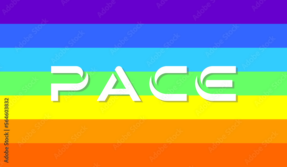 Rainbow peace - pace flag, three dimensional render