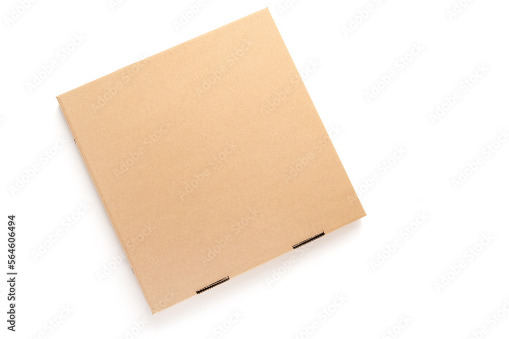 Cardboard pizza box isolated on white background Cardboard pizza box isolated on white background